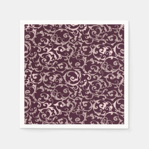 Raspberry & Rose Gold Elegant Princess Wedding Napkin