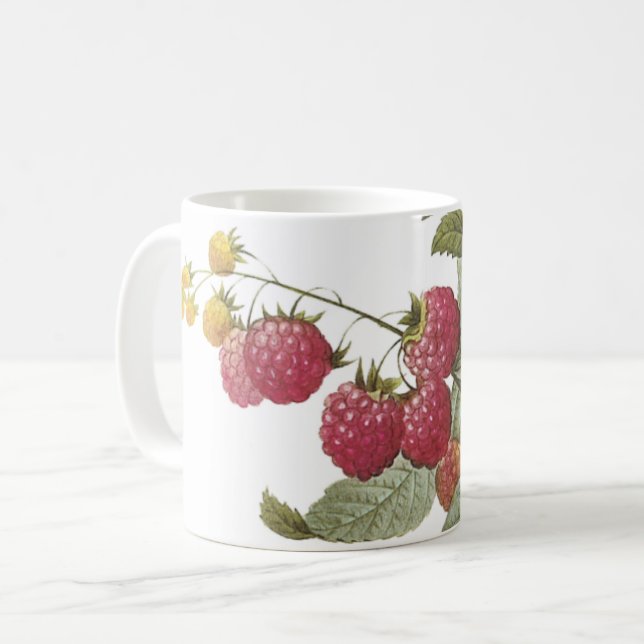 raspberry(Rubus sp.) by Redouté Coffee Mug (Front Left)