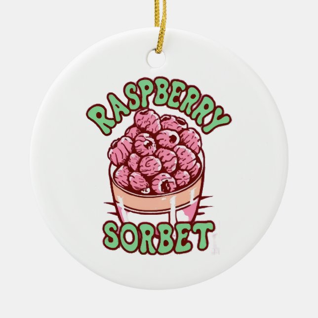Raspberry Sorbet  Ceramic Tree Decoration (Front)