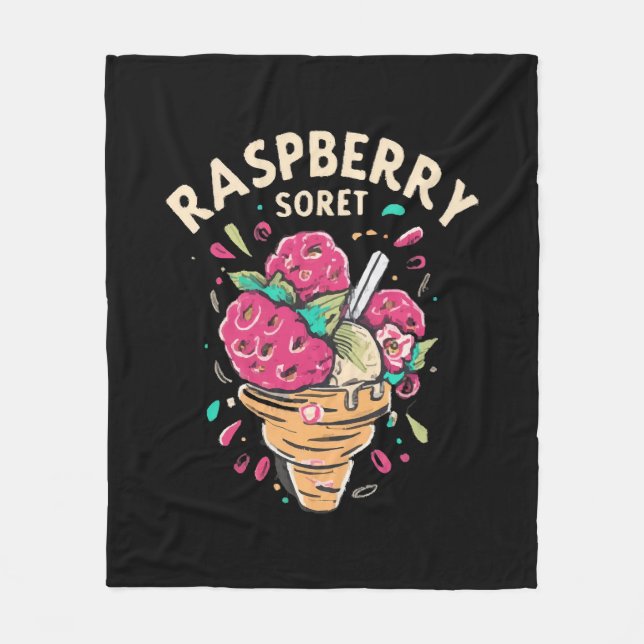 Raspberry Sorbet  Fleece Blanket (Front)
