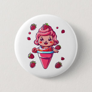 Raspberry sorbet Kawaii 6 Cm Round Badge