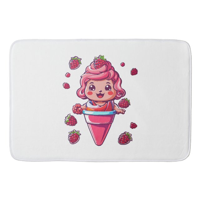 Raspberry sorbet Kawaii Bath Mat (Front)
