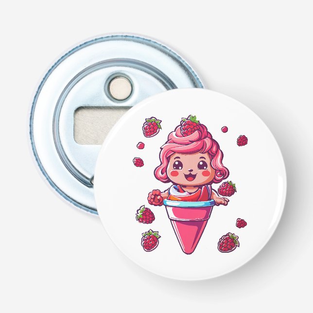 Raspberry sorbet Kawaii Bottle Opener (Front)