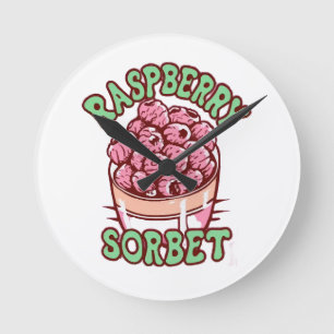 Raspberry Sorbet  Round Clock