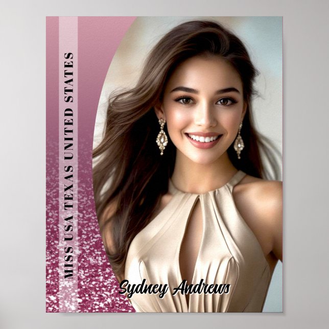 Raspberry Sparkle Custom Pageant Poster Print (Front)