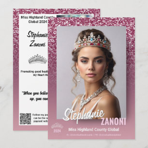 Raspberry Sparkle Pageant Autograph Card   QR Code