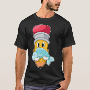 Raspberry Striped Fish Watercolor T-Shirt