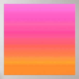 Raspberry Sunset Gradient - Pink Yellow Orange Poster