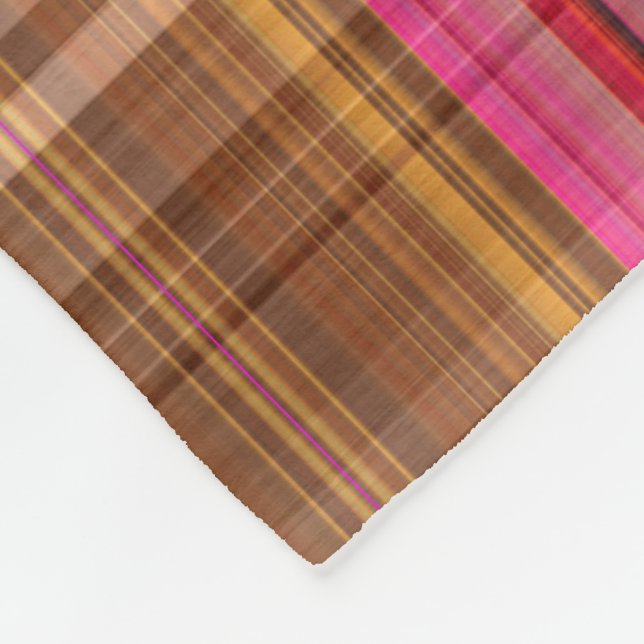Raspberry Tartan Plaid Fleece Blanket (Corner)