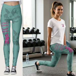 Raspberry Teal Flourished Fitness & Nutrition Leggings