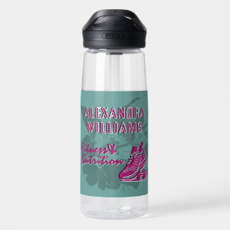 Raspberry Teal Flourished Fitness & Nutrition Water Bottle