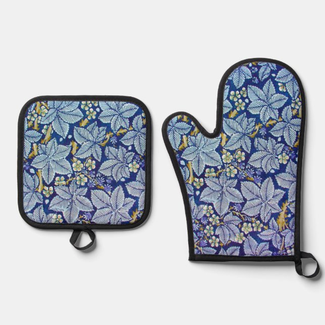 Raspberry Tree, William Morris Oven Mitt & Pot Holder Set (Front)