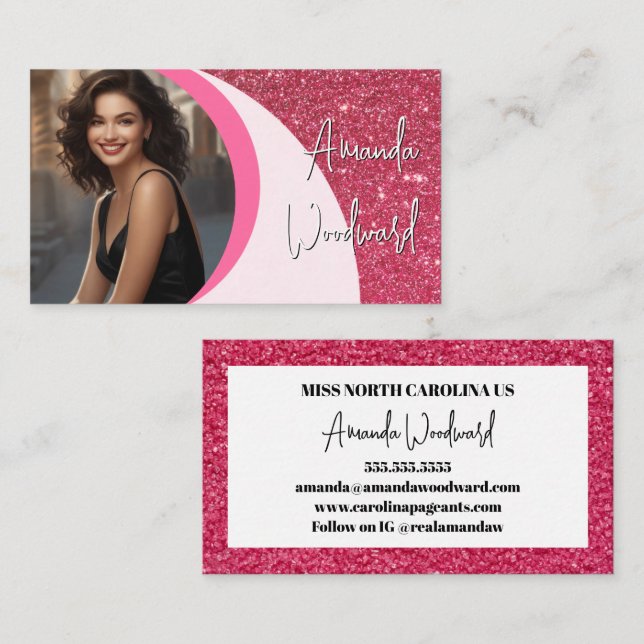 Raspberry Twist Photo Business Card (Front/Back)