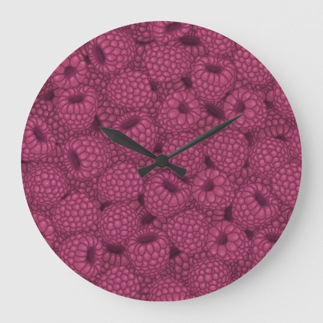 Raspberry Vintage: Sweet Wrap Design. Large Clock (Front)