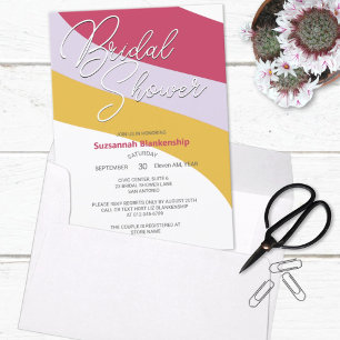 Raspberry Violet Honey  Horizontal Streams Invitation