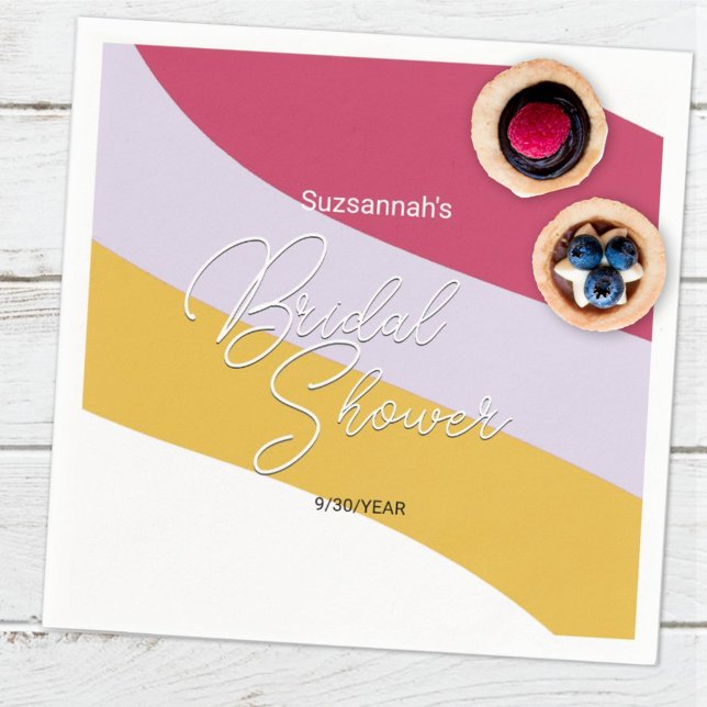 Raspberry Violet Honey Horizontal Streams Napkin (Creator Uploaded)