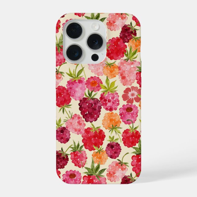 Raspberry Watercolor Coquette iPhone Case (Back)