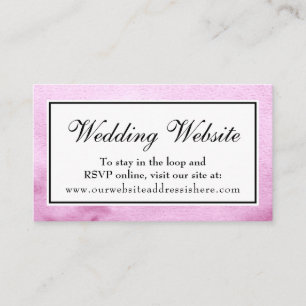Raspberry Watercolor Wedding Website Insert Cards