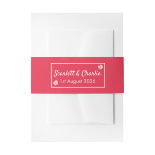Raspberry Wildflower Invitation Belly Band