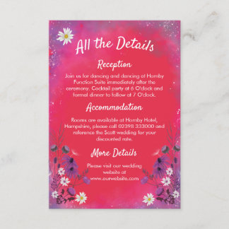 Raspberry Wildflower - RSVP card vertical