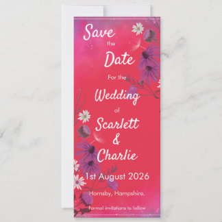 Raspberry Wildflowers - wedding invitation