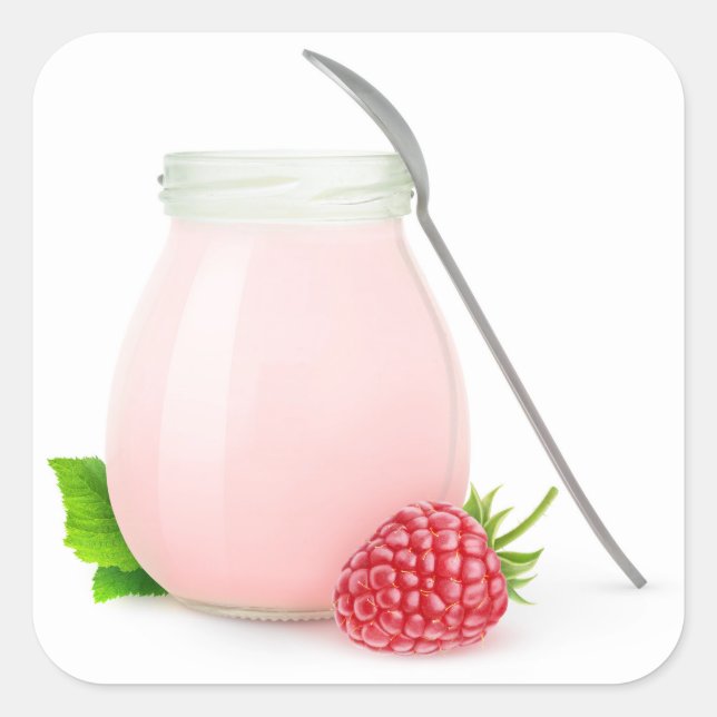 Raspberry yogurt square sticker (Front)