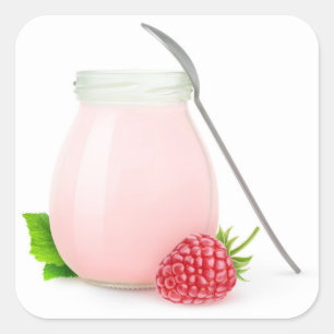 Raspberry yogurt square sticker