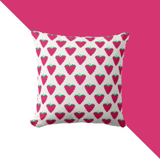 Rasperry Pink Berry Fruit Pattern Cushion
