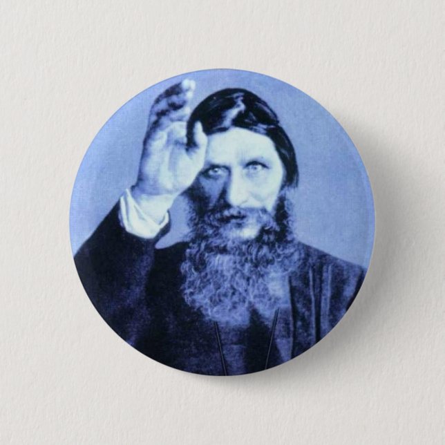 rasputinblu.sized 6 cm round badge (Front)