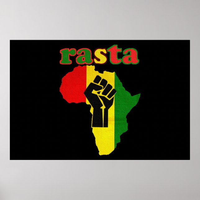 Rasta Africa and Black Power Canvas Print 48 by 32 (Front)