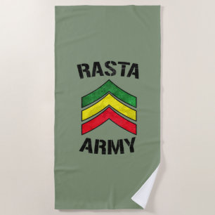 Rasta army beach towel
