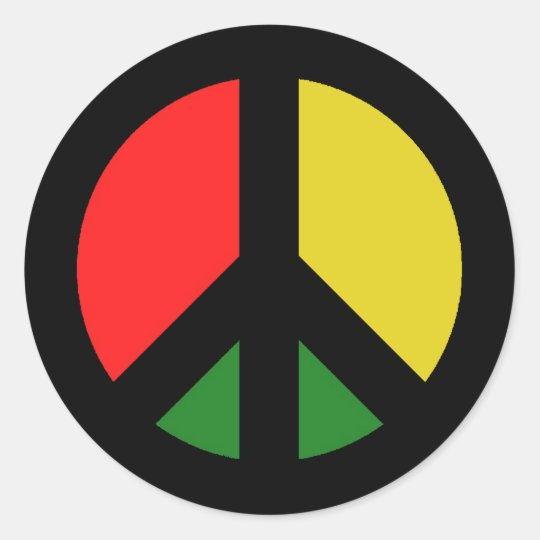 Rasta Ban the Bomb CND Peace Symbol Classic Round Sticker | Zazzle.co.uk