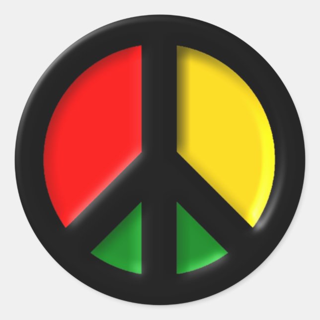 Rasta Ban The Bomb CND Peace Symbol Classic Round Sticker (Front)