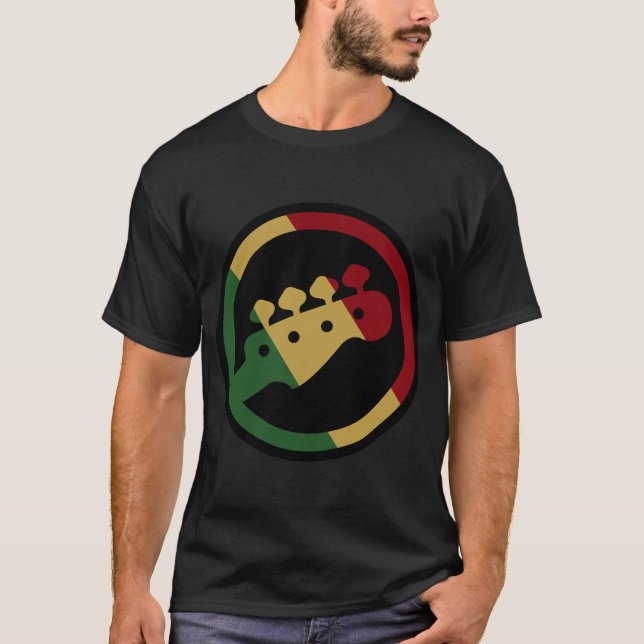 Rasta Bass Guitar Music Gift Idea Tee New Guitar (Front)