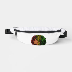 Rasta black girl woman afro red yellow green bum bags