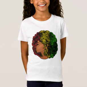 Rasta black girl woman afro red yellow green T-Shirt