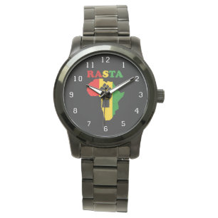 Rasta Black Power Fist over Africa Watch