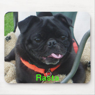Rasta black PUG Mouse Mat