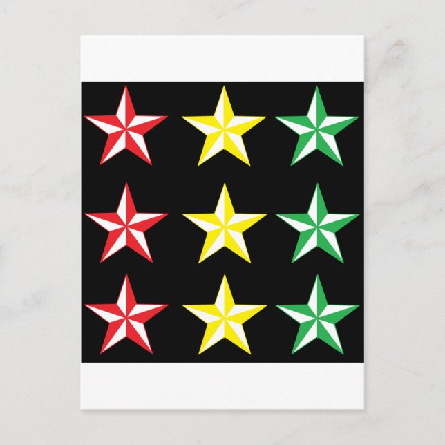 Rasta & Black Stars Postcard (Front)