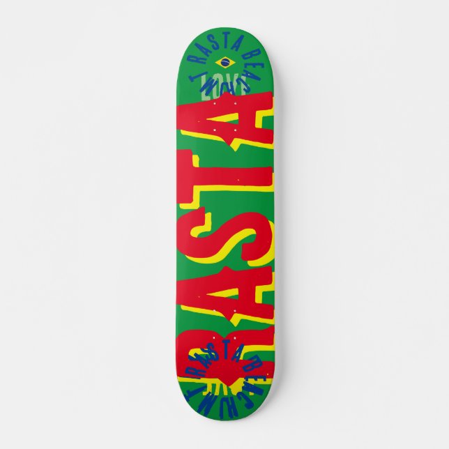 RASTA  BRAZIL  7 3/4" Skateboard Deck (Front)