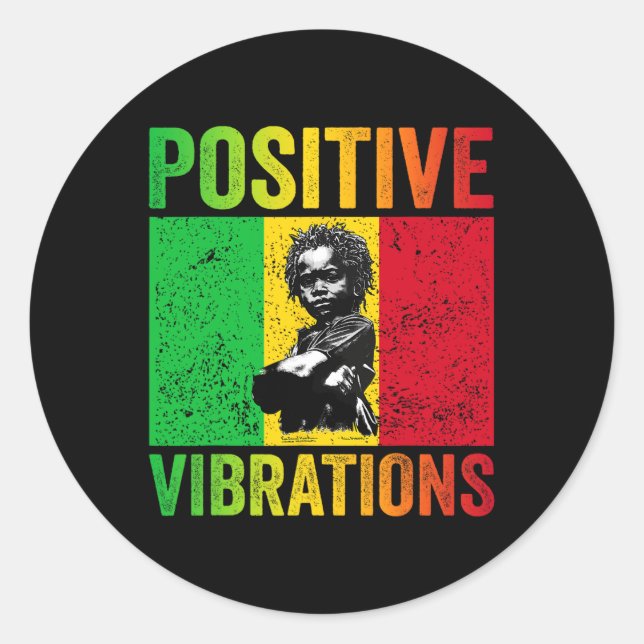 Rasta By Positive  Classic Round Sticker (Front)