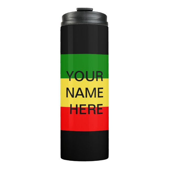 RASTA COLORS - Personalise Your Own Thermal Tumbler (Front)