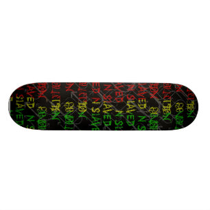rasta colour graffiti deck skateboard