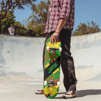 Rasta Coloured Abstract Dd Brand Skateboard