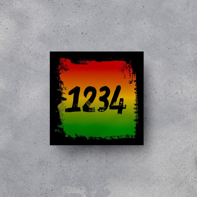 Rasta Coloured Address House Numbers Sign Tile (Creator Uploaded)