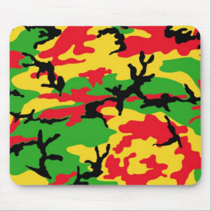 Rasta Coloured Camouflage Mouse Mat