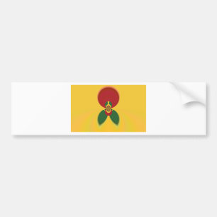Rasta Colours Abstract Art Print Bumper Sticker