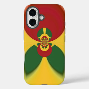 Rasta Colours Abstract Art Print iPhone 16 Case