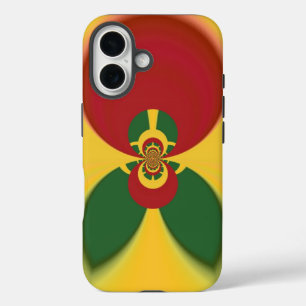 Rasta Colours Abstract Art Print iPhone 16 Case