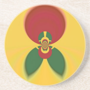Rasta Colours Abstract Art Print Coaster